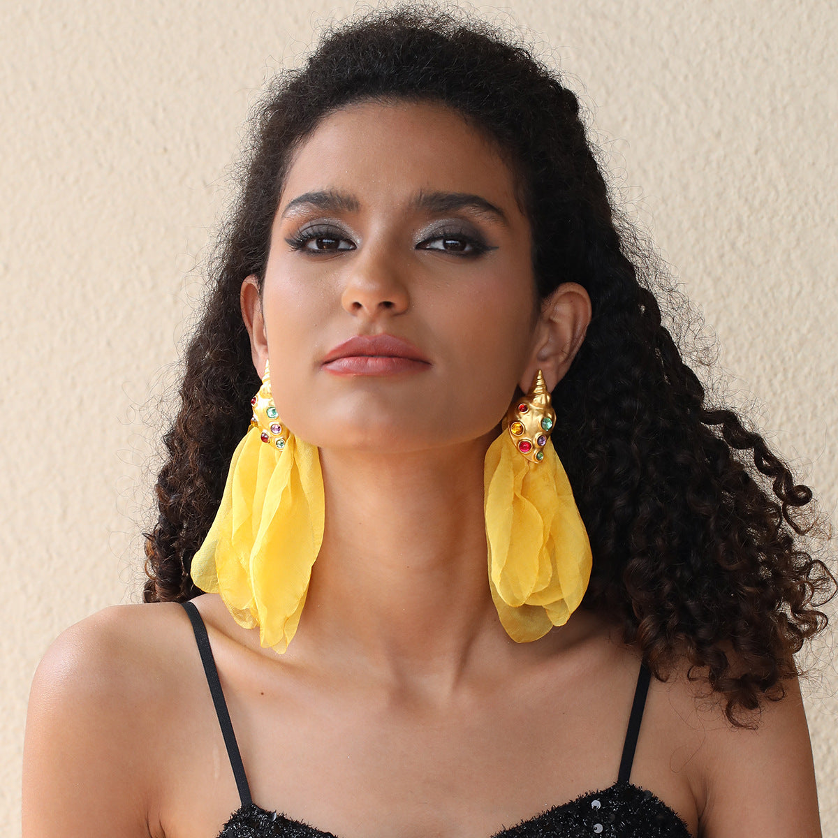 Handmade Fabric Conch Earrings