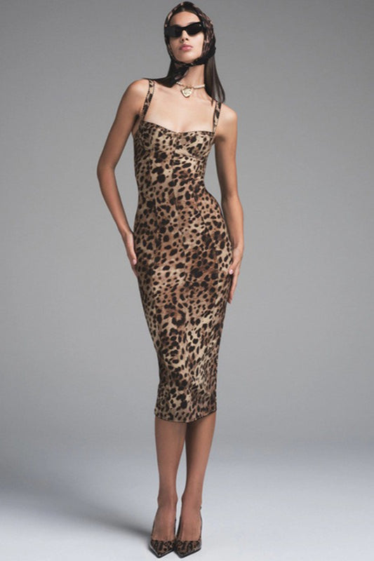 Flirty Leopard Slip Dress - Fashionpara