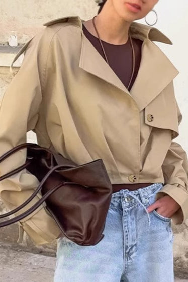 Casual Double Breasted Short Jacket