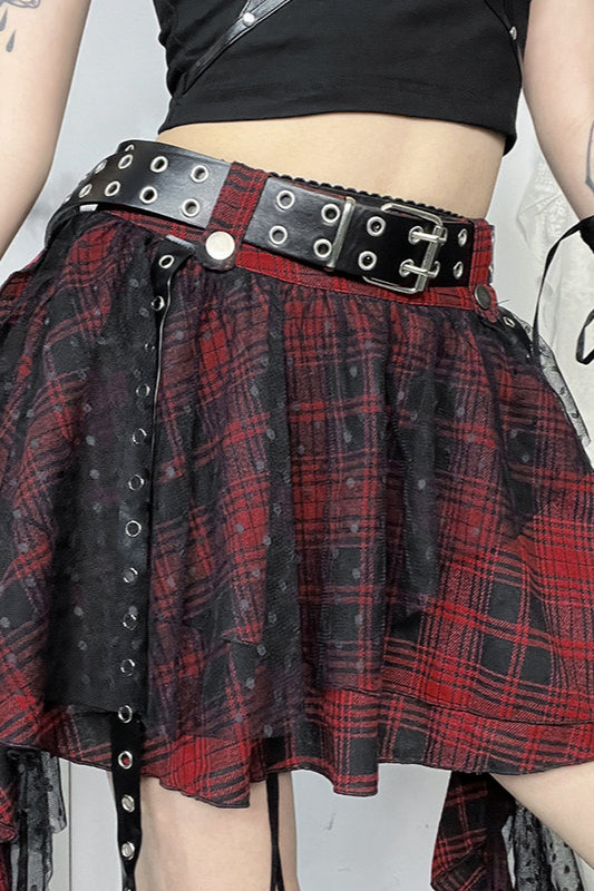 Asymmetrical Gothic Tulle Layered Skirt