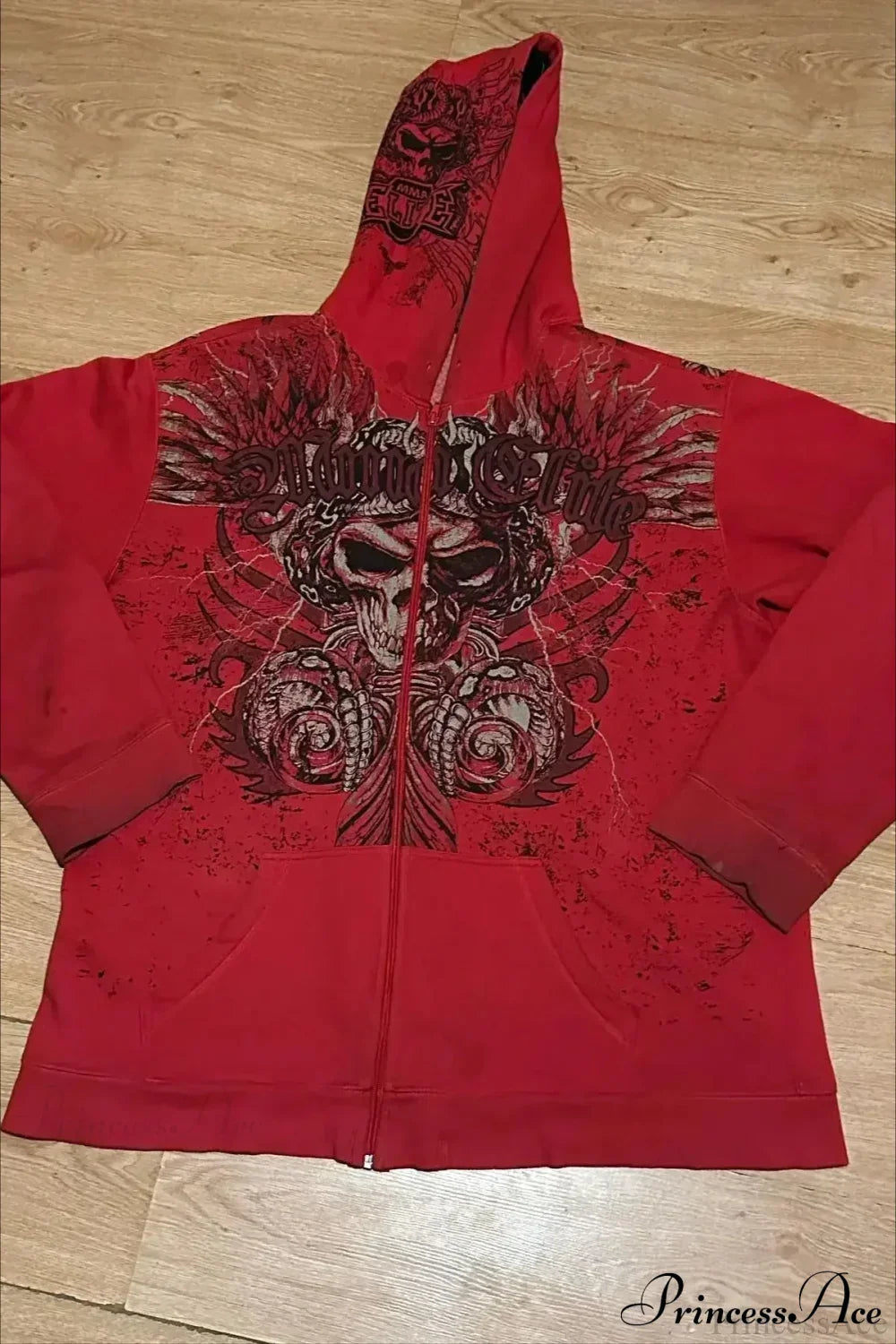 Fashion Trend Fleece Padded Zipper Hoodie Red2 / M