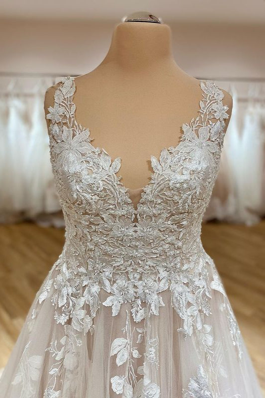 Fashion Tulle Wedding Dress Lace Appliques On Sale - Fashionpara