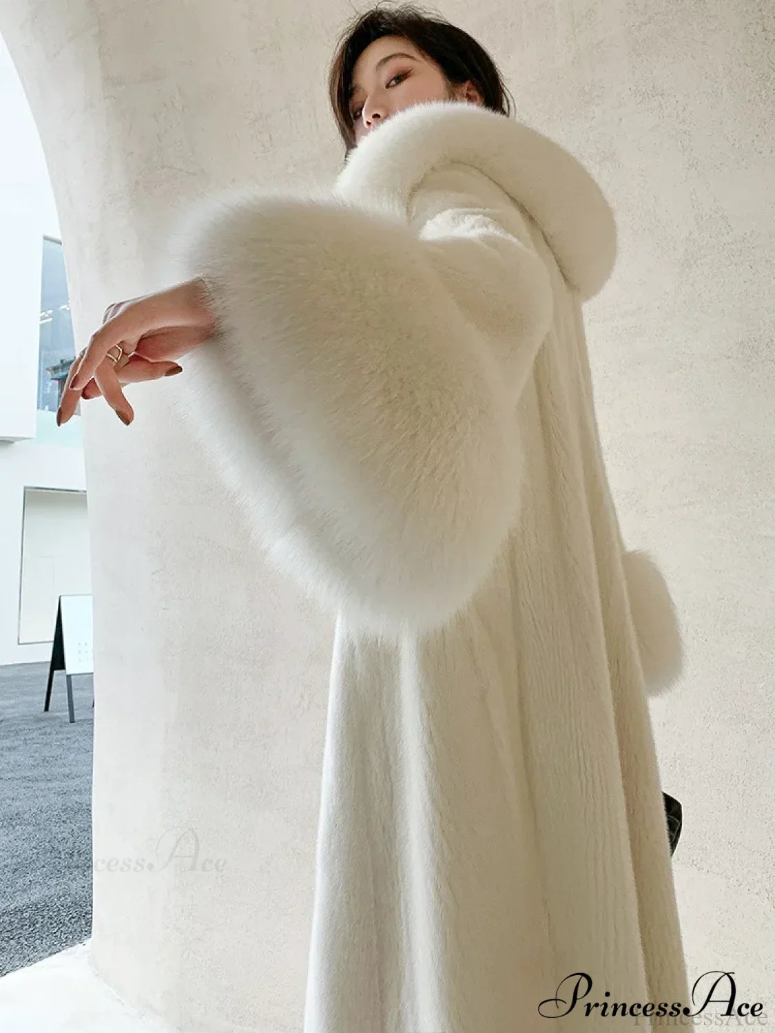 Faux Fur Fur Collar Loose Warm Overcoat
