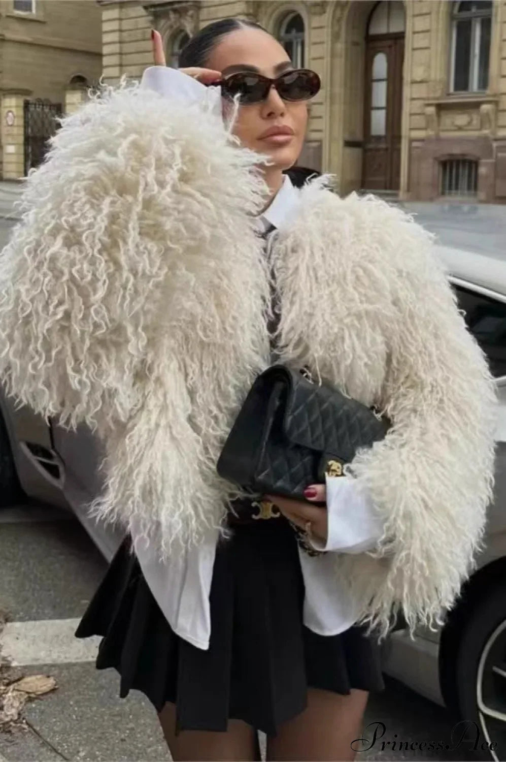 Warm Faux Fur Long-Sleeve Street Coat for Stylish Comfort