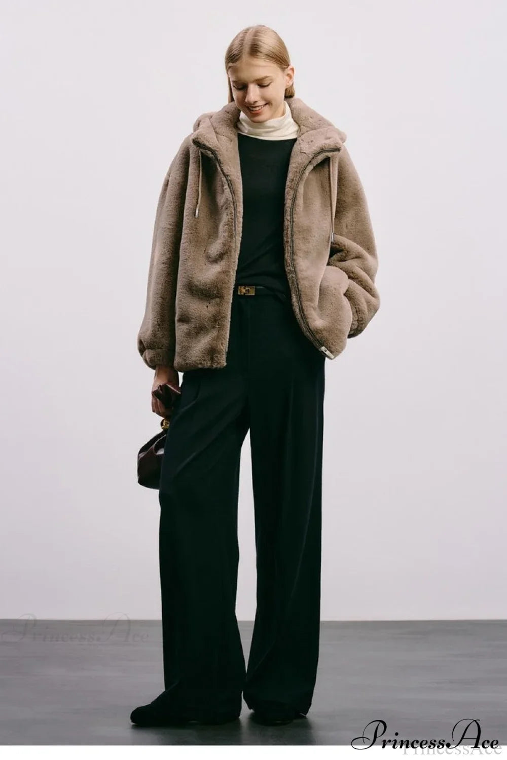 Thick Hooded Faux Mink Rabbit Fur Coat for Cozy Warmth