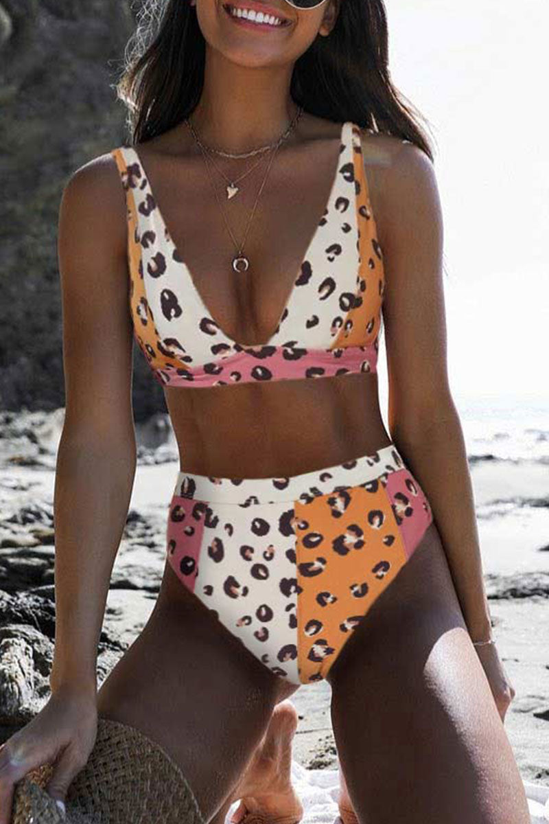 Leopard Print Two Pieces Swimsuit - Fashionpara