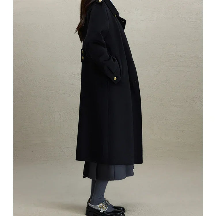 British Style Wool Red Coat Coats-241208