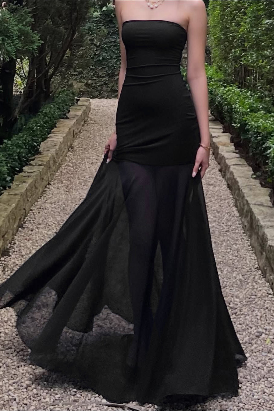 Strapless Ruched Mermaid Evening Maxi Dress