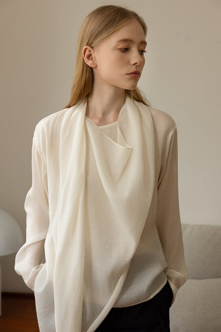 Cowl Neck Long Sleeve Top