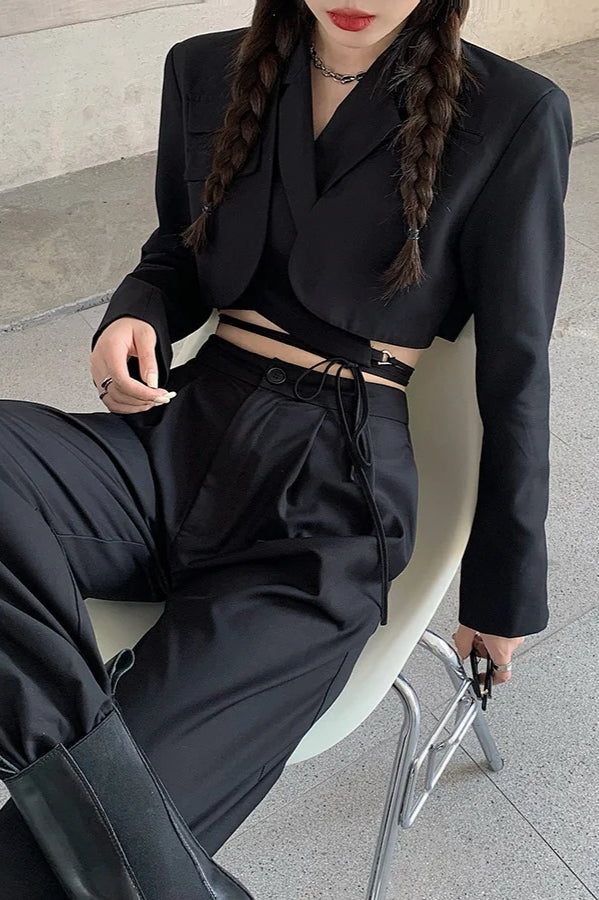 Double Layer Slim Pocket Blazer