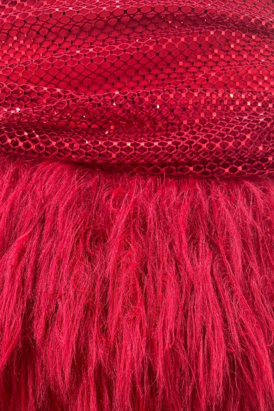 Red Feather Sparkly Spaghetti Strap Mini Sequin Dress - Fashionpara