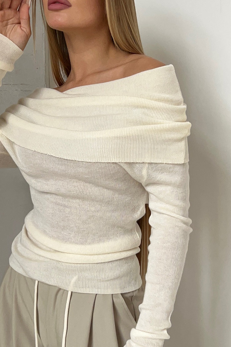 Slim Fit Off-Shoulder Knit Top 25