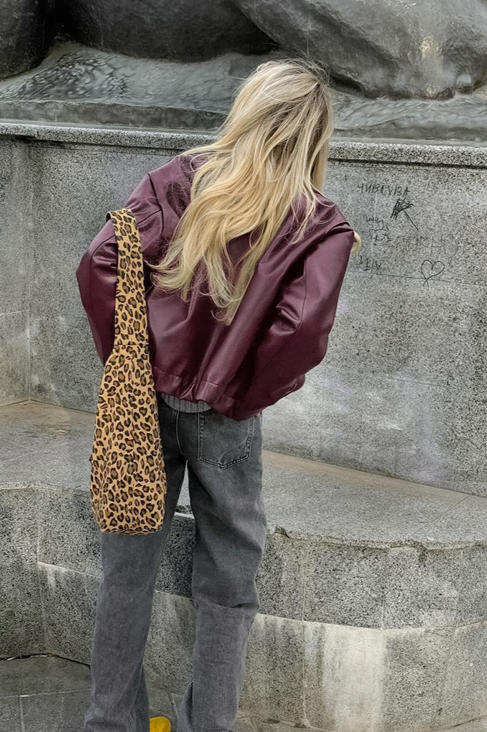 Burgundy Vintage Biker Coat with Timeless Style and Quality