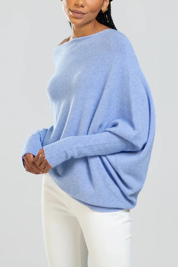 Chic Solid Color Round Neck Long Sleeve Knitted Sweater