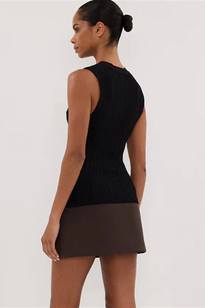 Solid Ribbed Sleeveless Cardigan 7