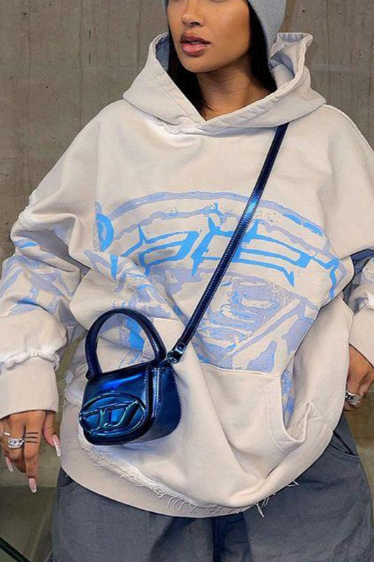 Casual Printed Pullover Hoodie - Fashionpara