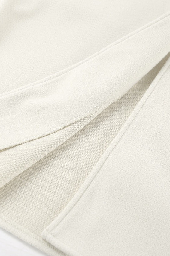 Beige Wool V-Neck Jacket