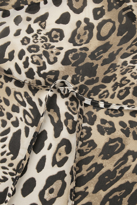 Stylish Leopard Print Fitted Slip Mini Dress