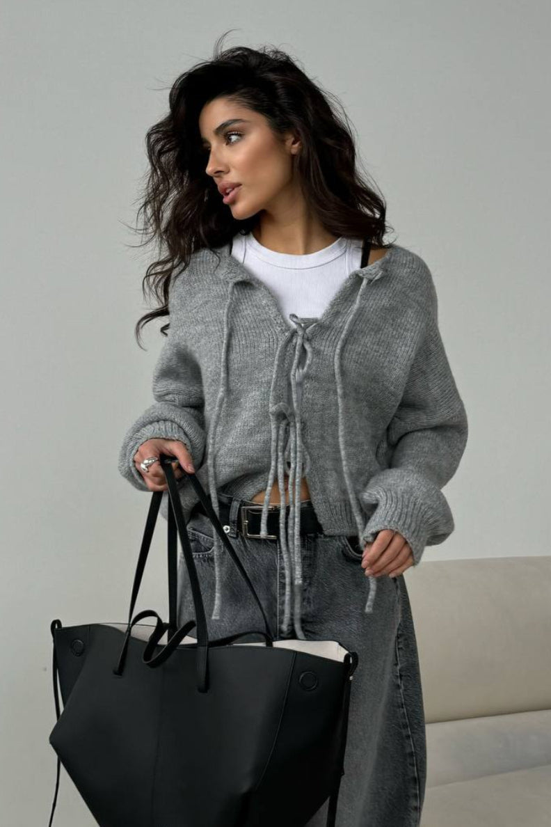 Solid Color Long Sleeve Knit Cardigan for Effortless Style