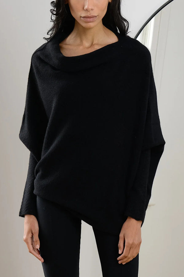 Chic Solid Color Round Neck Long Sleeve Knitted Sweater