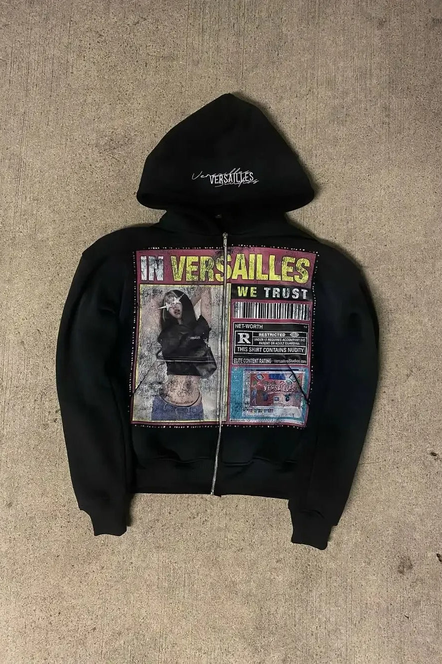 Graphic Zip-Up Street Hoodie