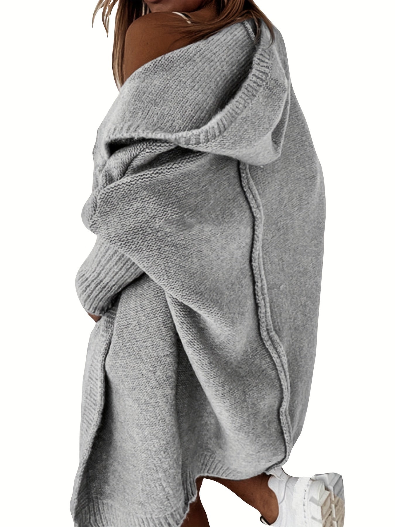 ShoptheCIC Oversized Hooded Knitted Cardigan Coat