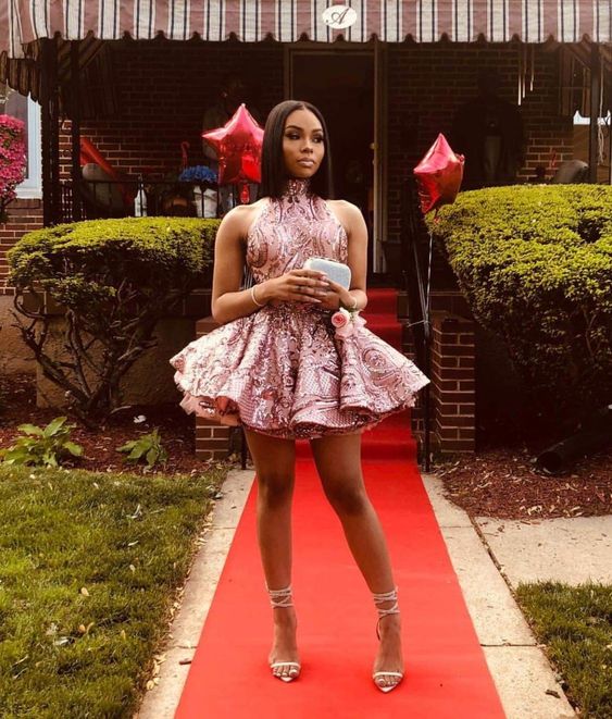 Cute 16th birthday outfit black girl homecoming dresses short hoco dress - Fashionpara