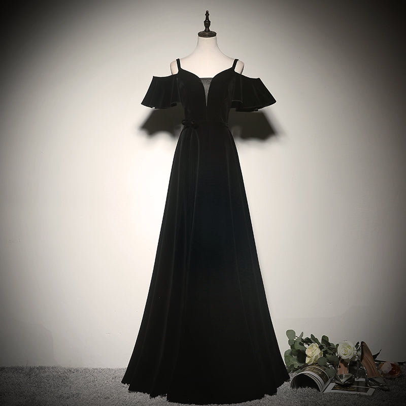 Black evening dress 2022 new long elegant party dress prom dress - Fashionpara