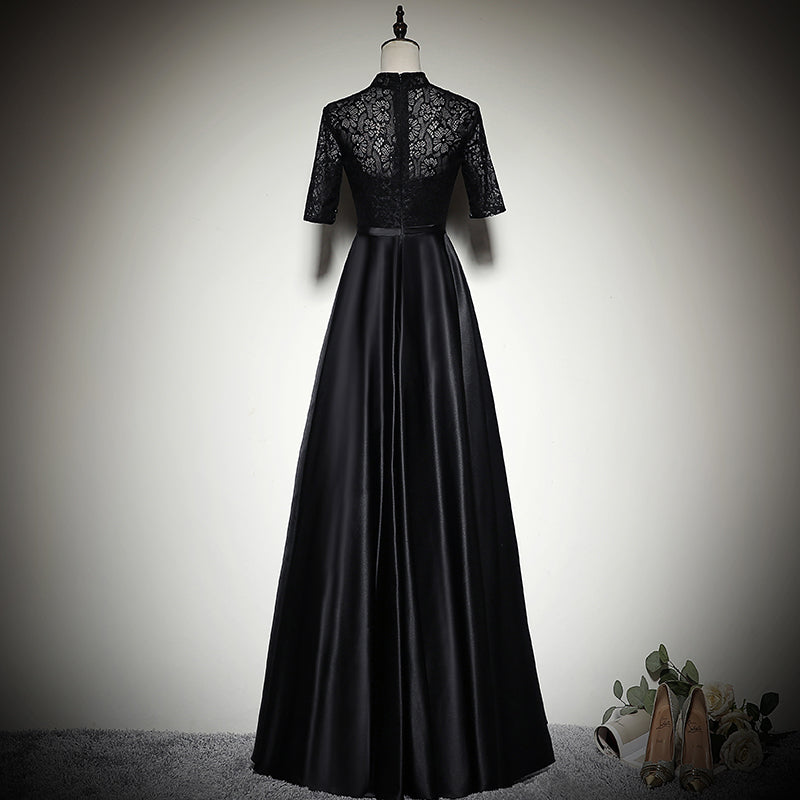 black evening dress prom dress - Fashionpara