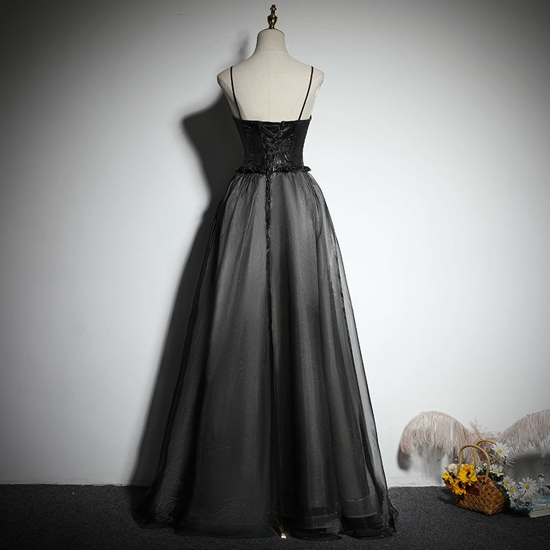 Black evening dress party gowns prom dress - Fashionpara