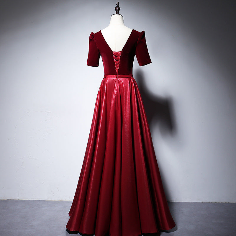 New style a line red long evening dress prom dress - Fashionpara