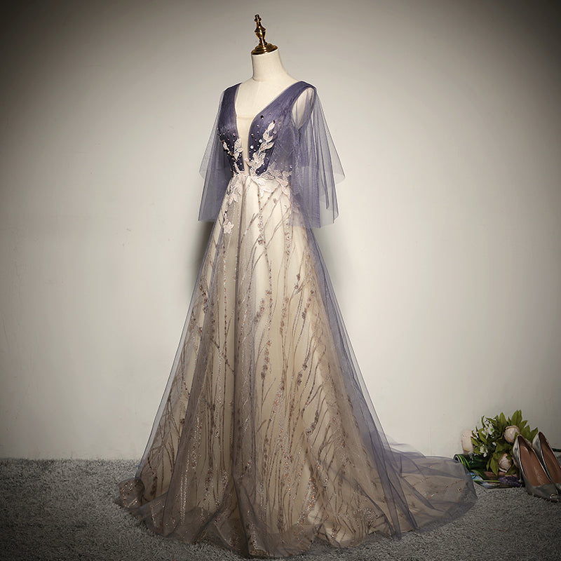 New style a line bridesmaid dress long evening dress prom dress - Fashionpara