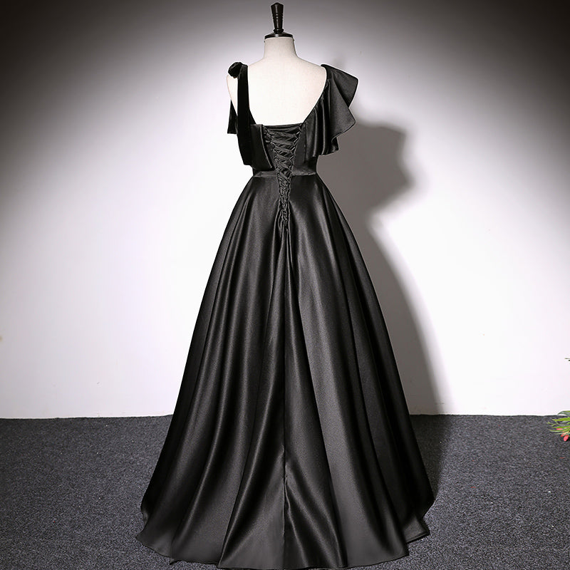 A line black evening dress new prom dress party gowns - Fashionpara