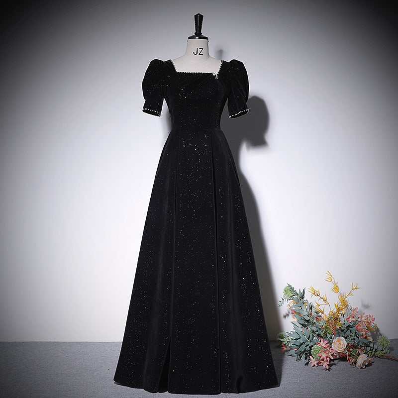 Black a line evening dress new prom dress party gowns - Fashionpara