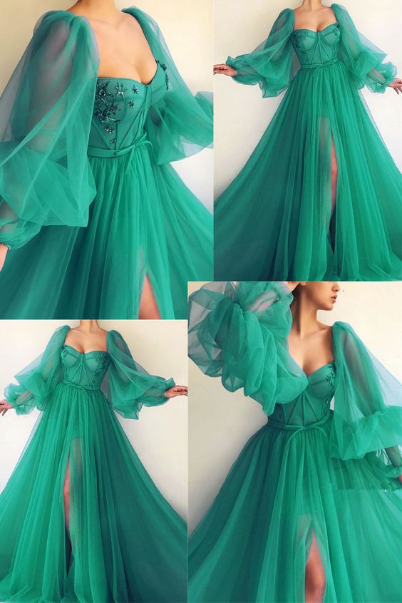 Puff Sleeve Prom Dresses - Fashionpara
