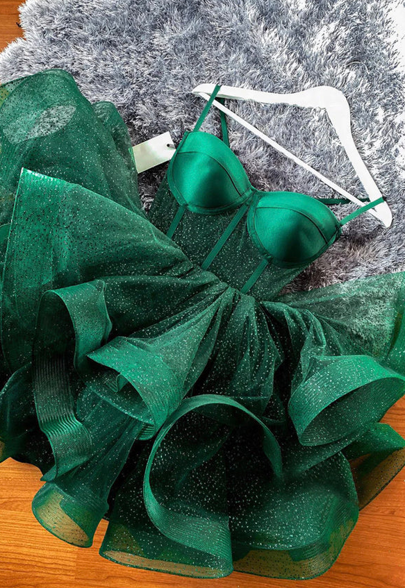 Cute tulle short prom dress homecoming dress - Fashionpara