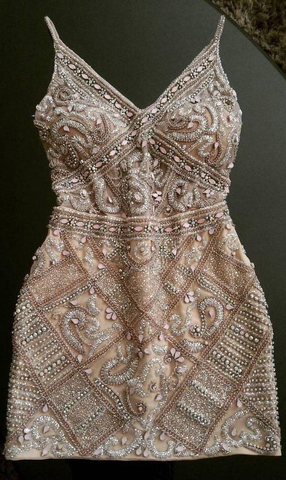 Shinning Crystal Beaded Sheath Short Homecoming Dress - Fashionpara