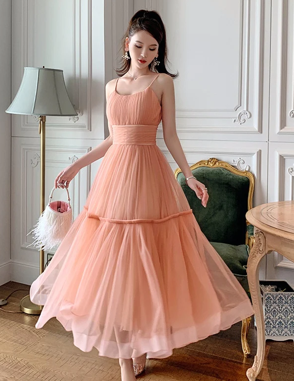 Elegant Lady Dress Summer Big Swing Mesh High End Princess Birthday Party prom dress - Fashionpara