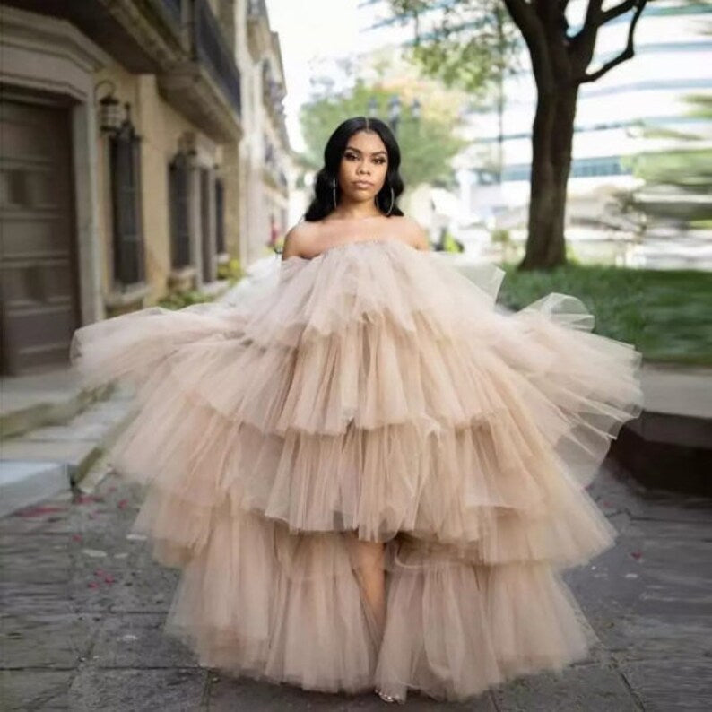 Romantic Tulle Prom Dress | Unique Prom Dress | Tulle Fairy Long Prom Dress For Women - Fashionpara