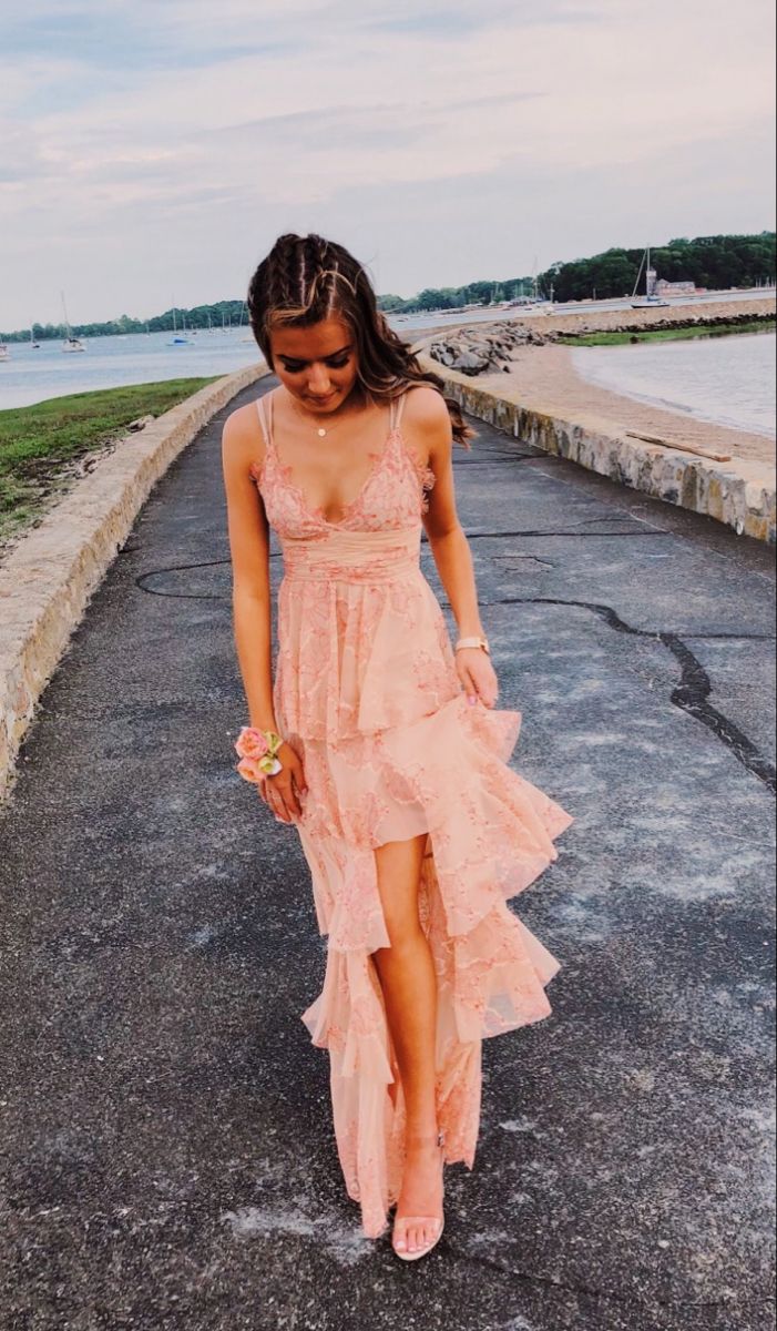 Blush Pink Prom Dresses Long Evening Party Gown - Fashionpara