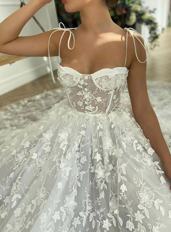 Lace See-Through Underwired White Color Wedding Dress Maxi Dress - Fashionpara