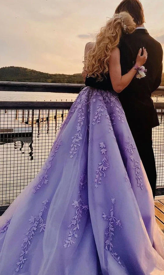Lavender Prom Dresses Long Formal Evening Party Gowns - Fashionpara
