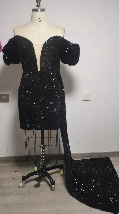 Sexy black sequins prom dress 19th Birthday Dresses - Fashionpara
