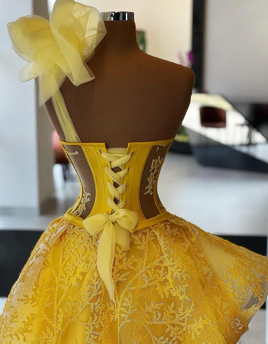 yellow evening Dress Prom Dresses Long - Fashionpara