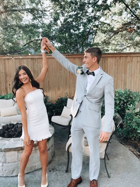 White Short Beauty Homecoming Dresses - Fashionpara