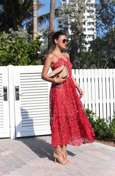 Sexy Prom Dress,Red Prom Dress,Lace Prom Dress,Spaghetti Prom Dress - Fashionpara