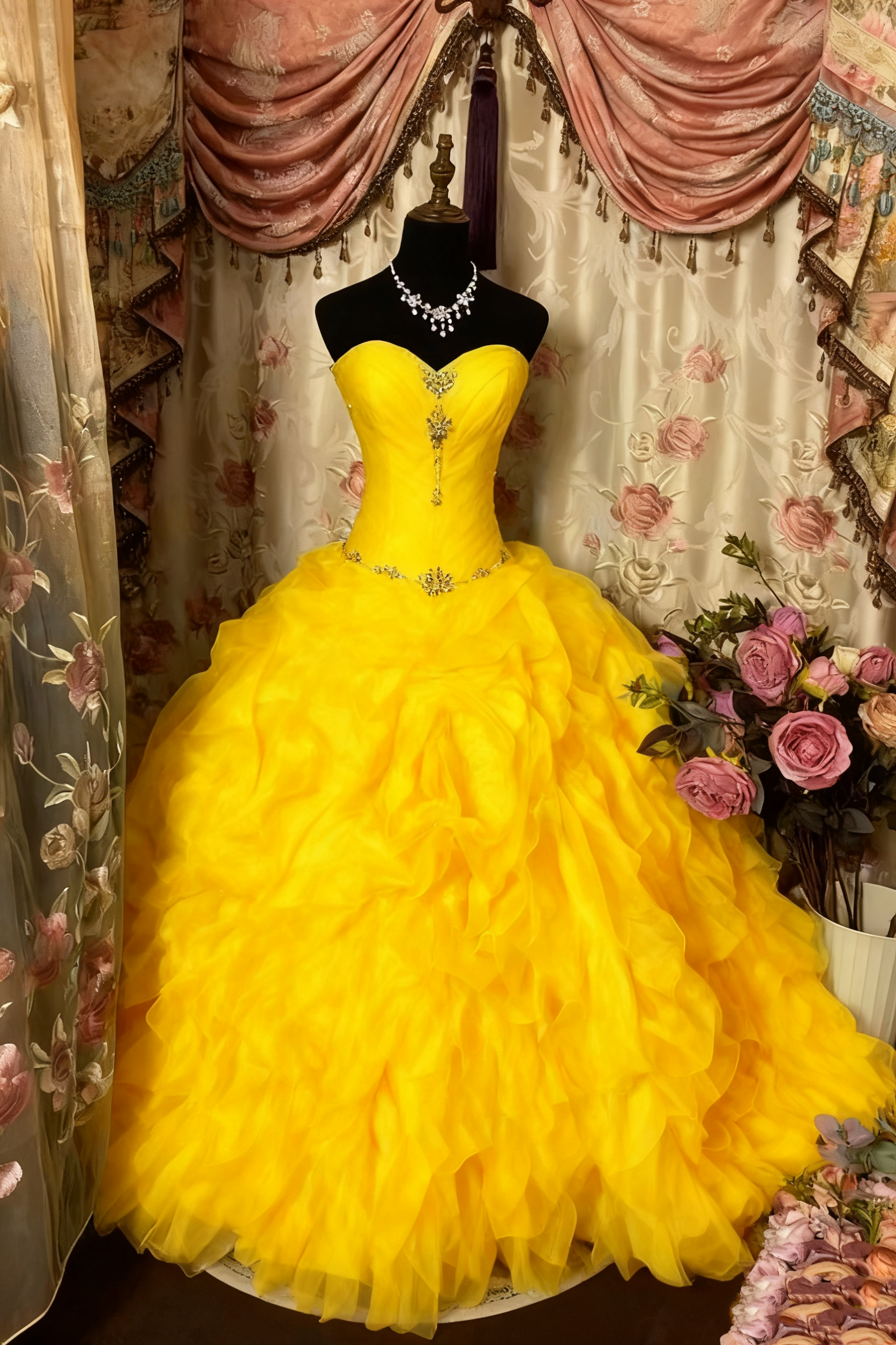 A Line Strapless Vintage Prom Dress Long Evening Dress - Fashionpara