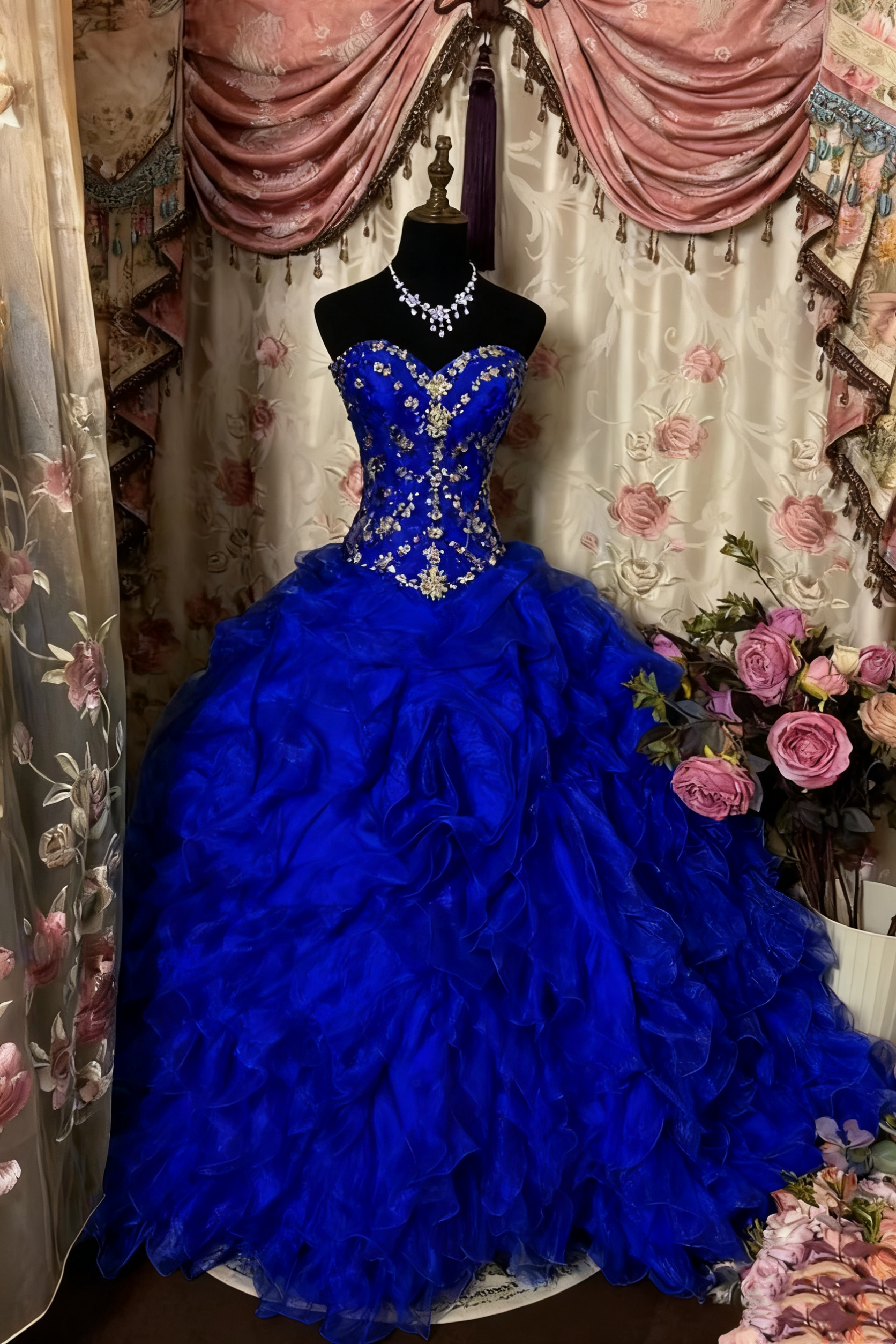 A Line Strapless Vintage Prom Dress Long Evening Dress - Fashionpara