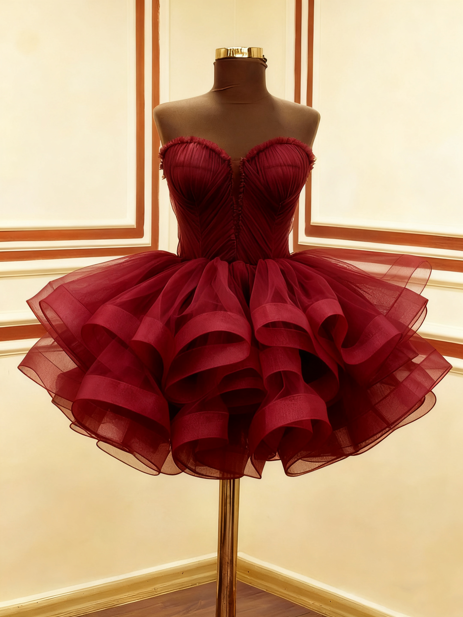 A Line Green Tulle Short Prom Dress Birthday Party Dress Homecoming Dress - Fashionpara