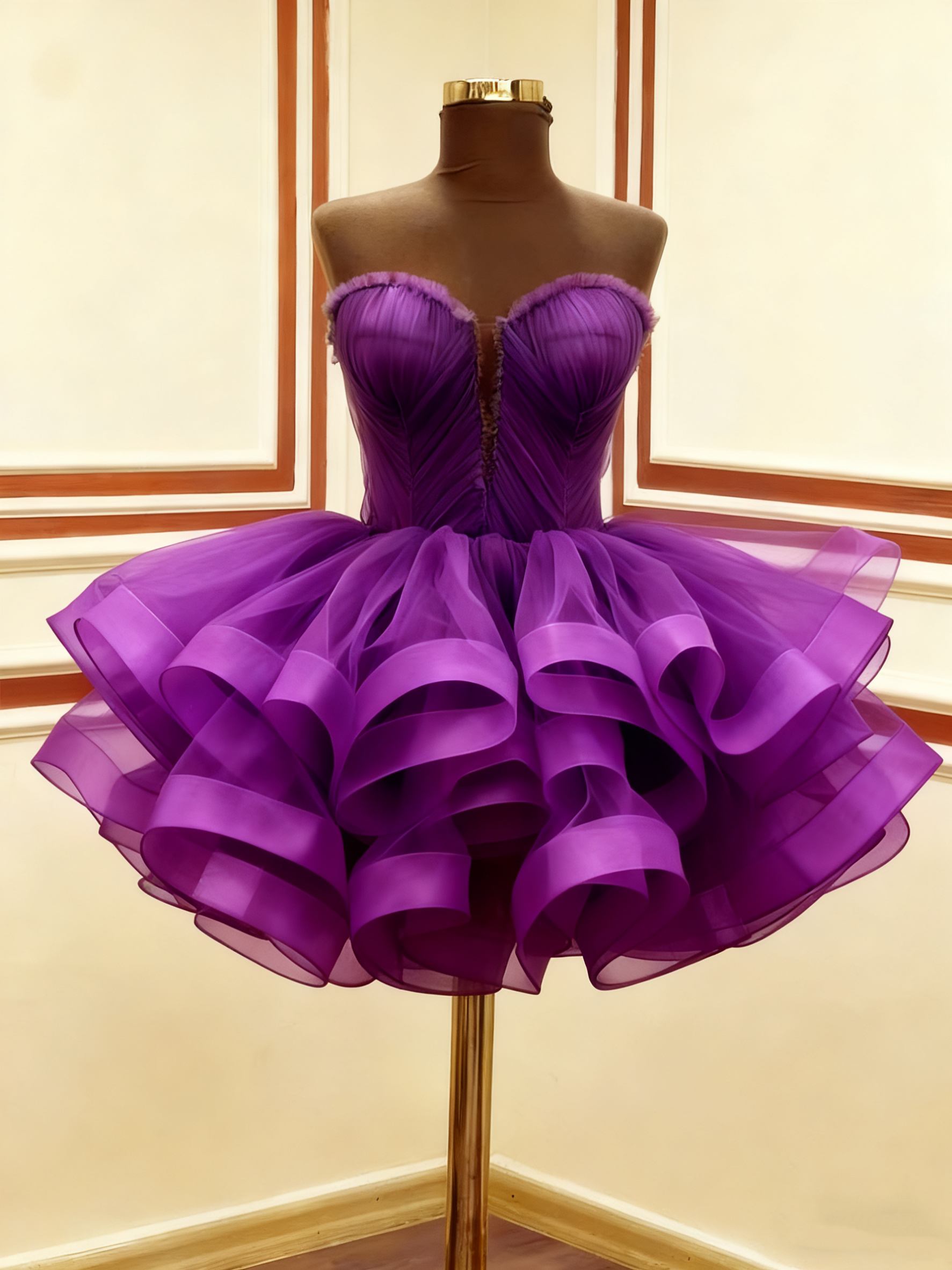 A Line Green Tulle Short Prom Dress Birthday Party Dress Homecoming Dress - Fashionpara